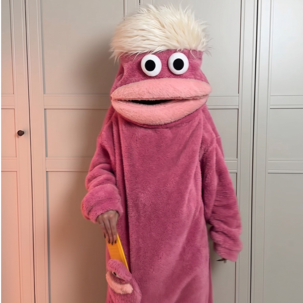 Goofy Pink onesie full front view
